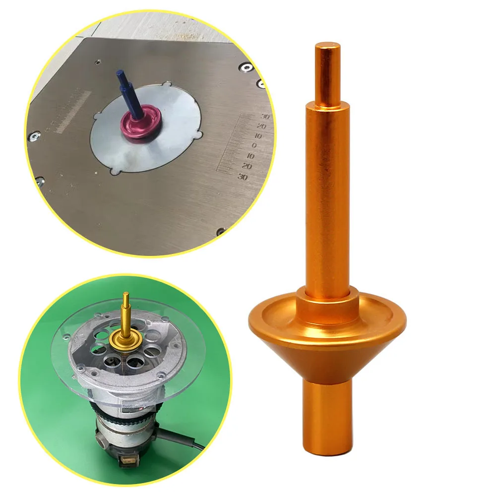 

1Pc Router Subbase Centering Pin and Cone Aluminum Alloy Woodworking Tool Gold