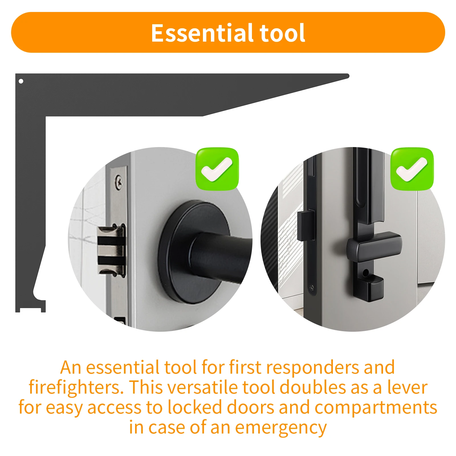 Imagem -03 - Multipurpose Multipurpose Lock Picking Tools Bombeiro Swipe Tool Pry Bar Ferramentas para Primeiros Caminhantes 11.3 x 7.8 Pcs por Conjunto