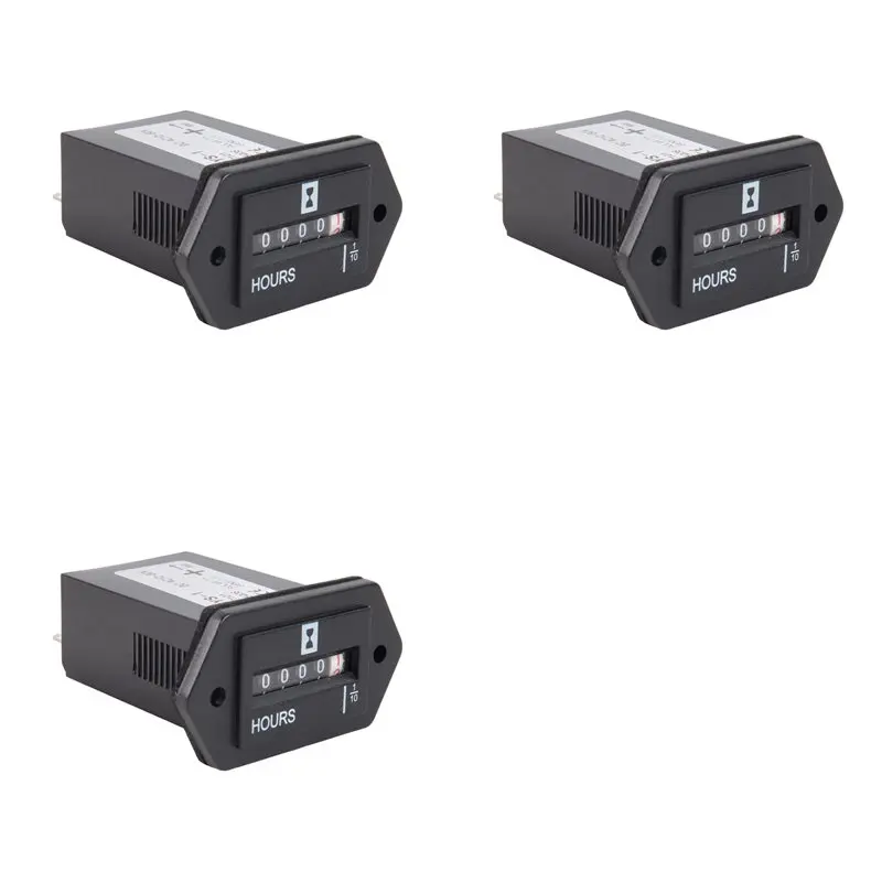 A98E-3X DC10V-80V Mechanical Hour Meter - Hourmeter For Engine Generator Boat Automobiles Motorcross Motor Truck Tractor