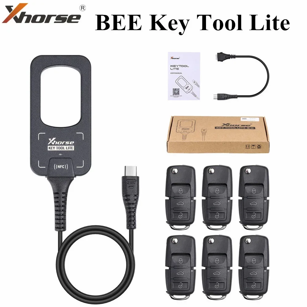 Xhorse VVDI BEE Key Tool Lite Frequency Detection Transponder Clone Work on Android Phone Get Free 6pcs XKB501EN Remotes