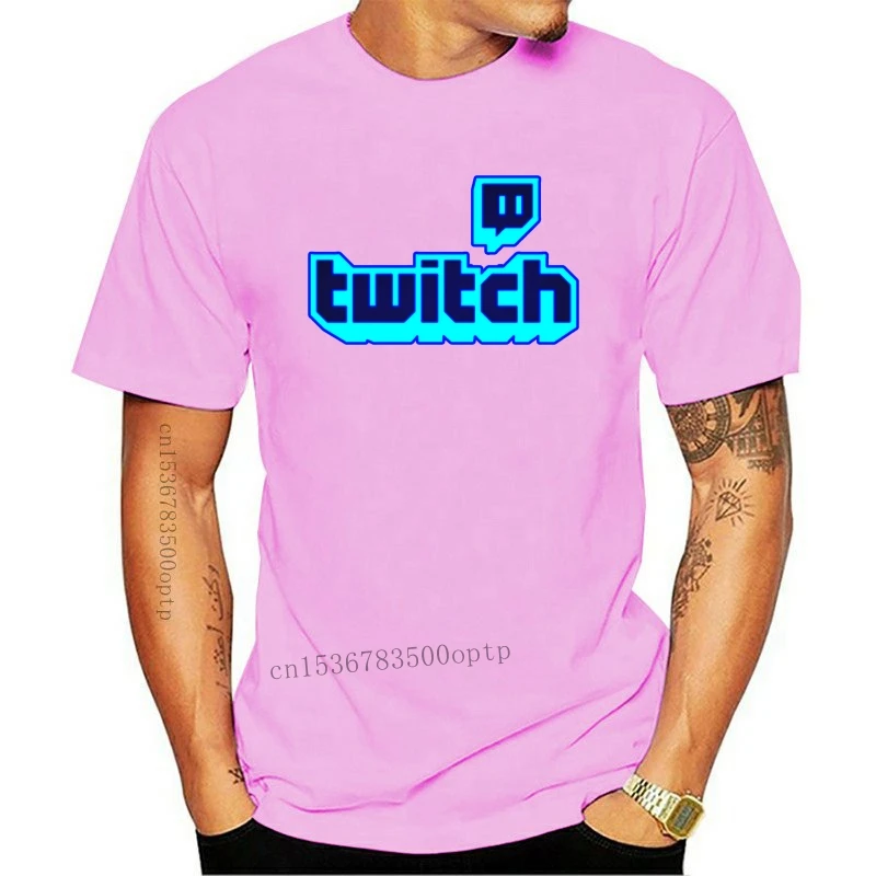 Mens Clothes 100% Cotton Mens Printed Fluorescent Twitch t-shirt Personalised Gaming Streaming Summer Tshirts Male Short Sleeve