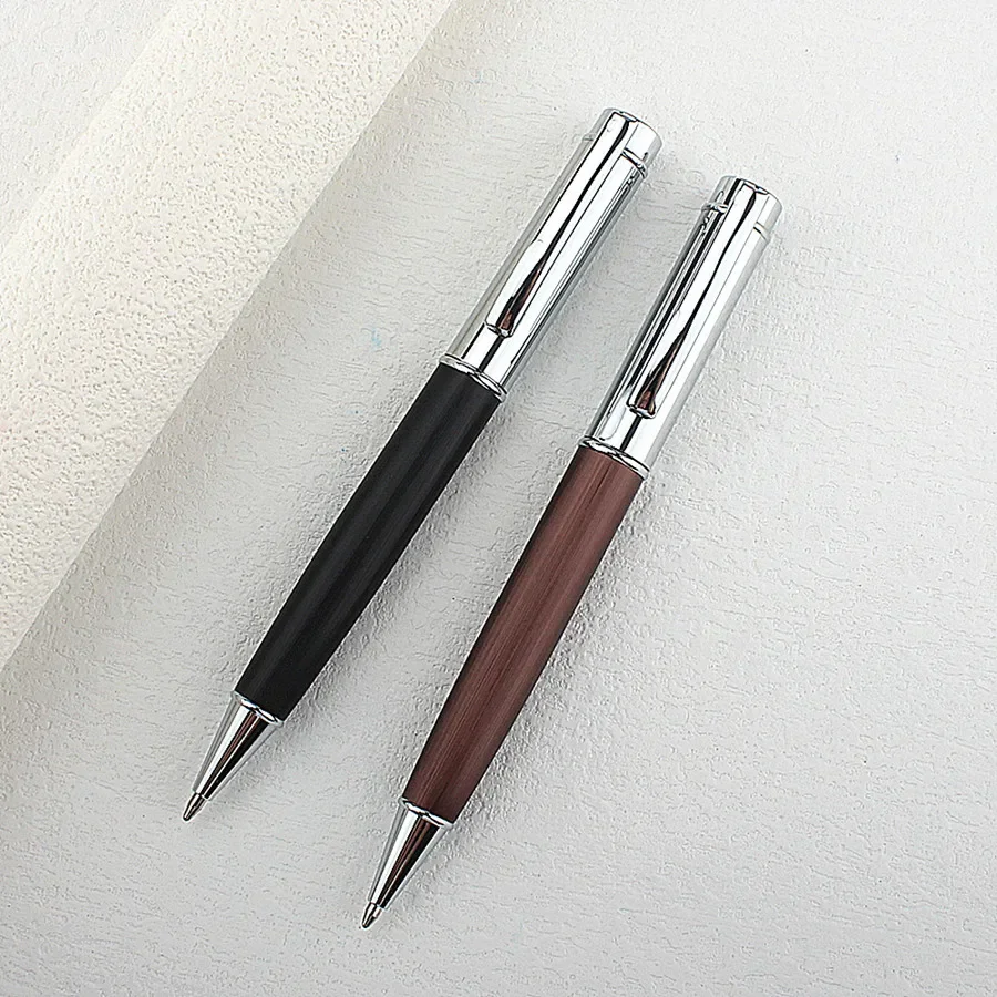 

Luxury Metal Ballpoint Pen Silver Clip Business Office Gift Stationery Writing Pen for Students Professionals