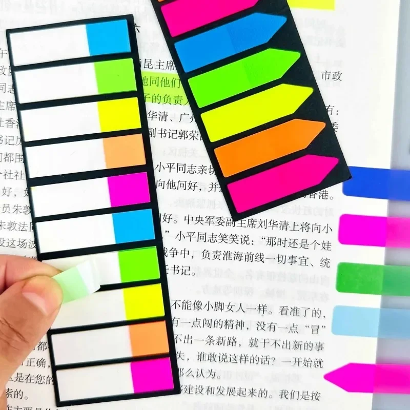 200 Sheets Posted It Transparent Sticky Notes Tab Self-Adhesive Kawaii Clear Bookmarkers Annotation Books Page Marker Stationery