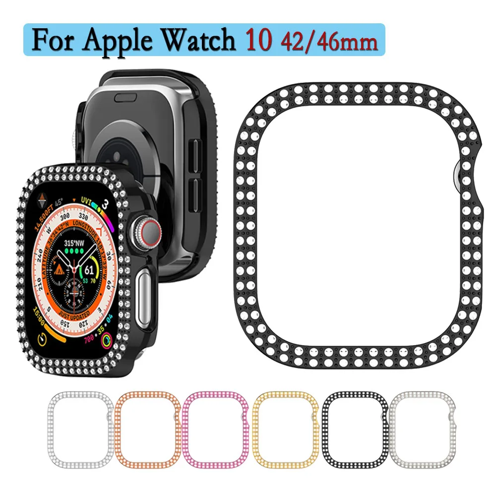 For Apple Watch 10 42/46mm Hollow Case Durable PC Protective Cover Support Charging Watch Decoration Shell Accessories