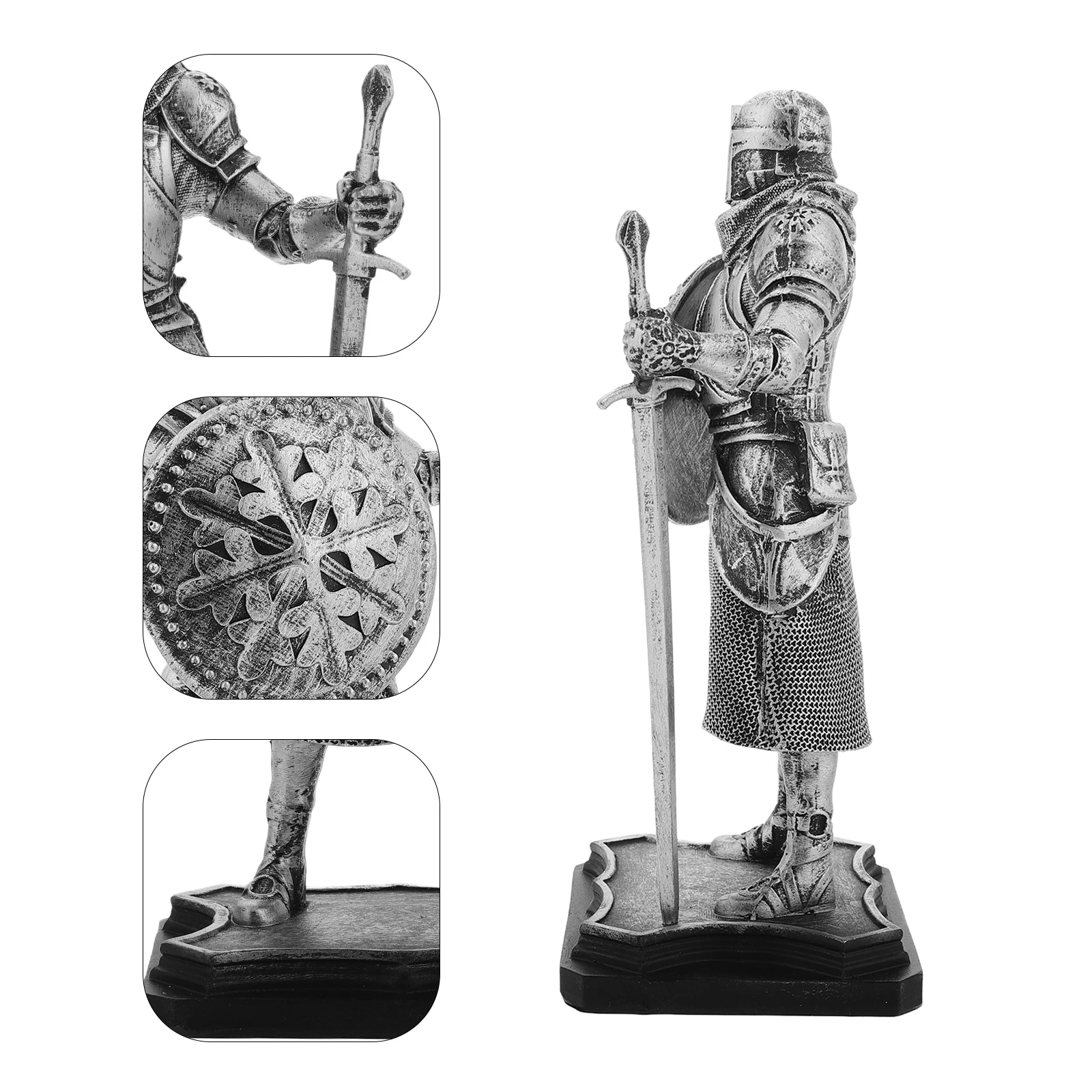 

Creative Vintage Resin Guard Decorative Ornament Medieval Knight Statue Desktop Craft Small Miniature Soldier