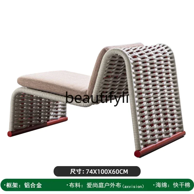 2003 Outdoor Leisure Sofa Single Rattan Chair Rattan Weaving Homestay Outdoor Garden Open-Air Furniture