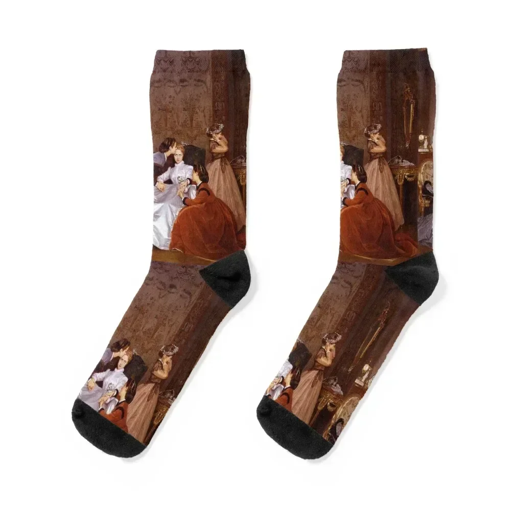 

The Reluctant Bride - August Toulmouche Socks Novelties tennis funny sock cartoon Socks For Girls Men's