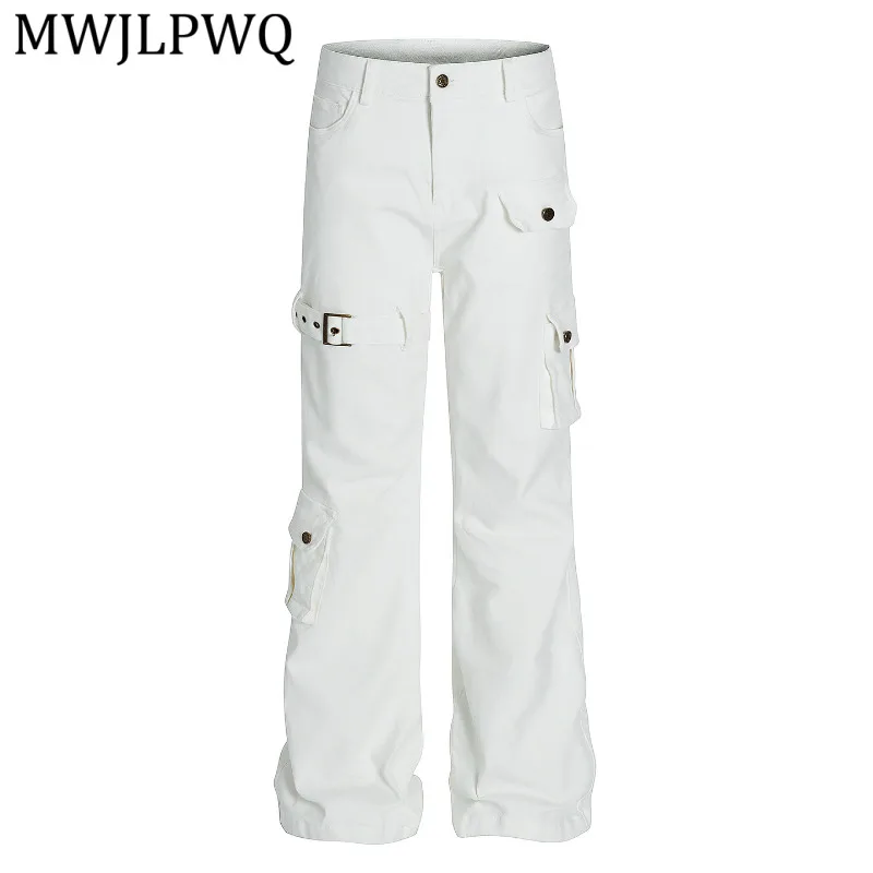 

MWJLPWQ American Retro Flared Street Workwear Trendy Casual Pants Unisex Spring Autumn Loose Fit Versatile Slim-Fit Jeans 15978