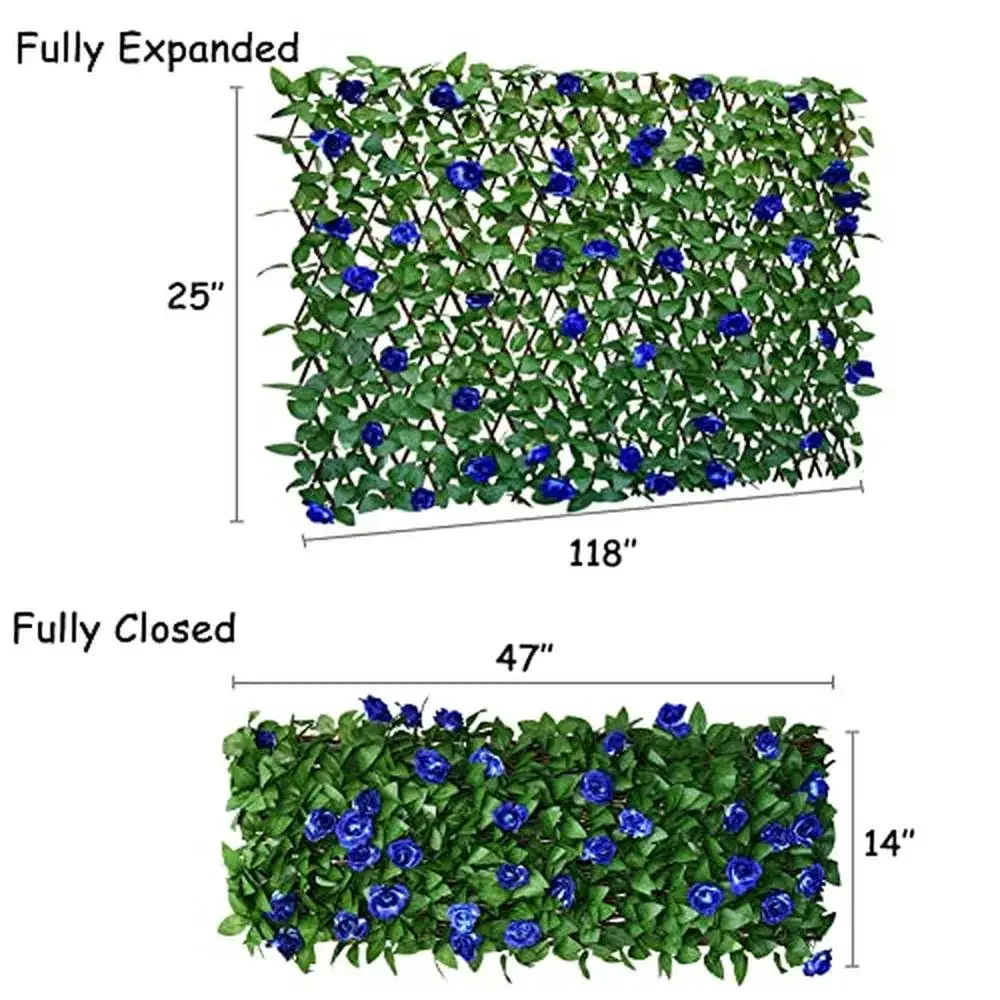 Cerca expansível ao ar livre tela de privacidade varanda pátio painel artificial hera cerca painel único lado folhas resistente uv ajustar