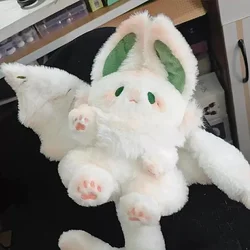 Cute Rabbit Plush Pillow Magical White Spirit Rabbit Toy Kawaii Doll for Bedroom Creative Bat Plushie Pillow Birthday Gift 쿠션