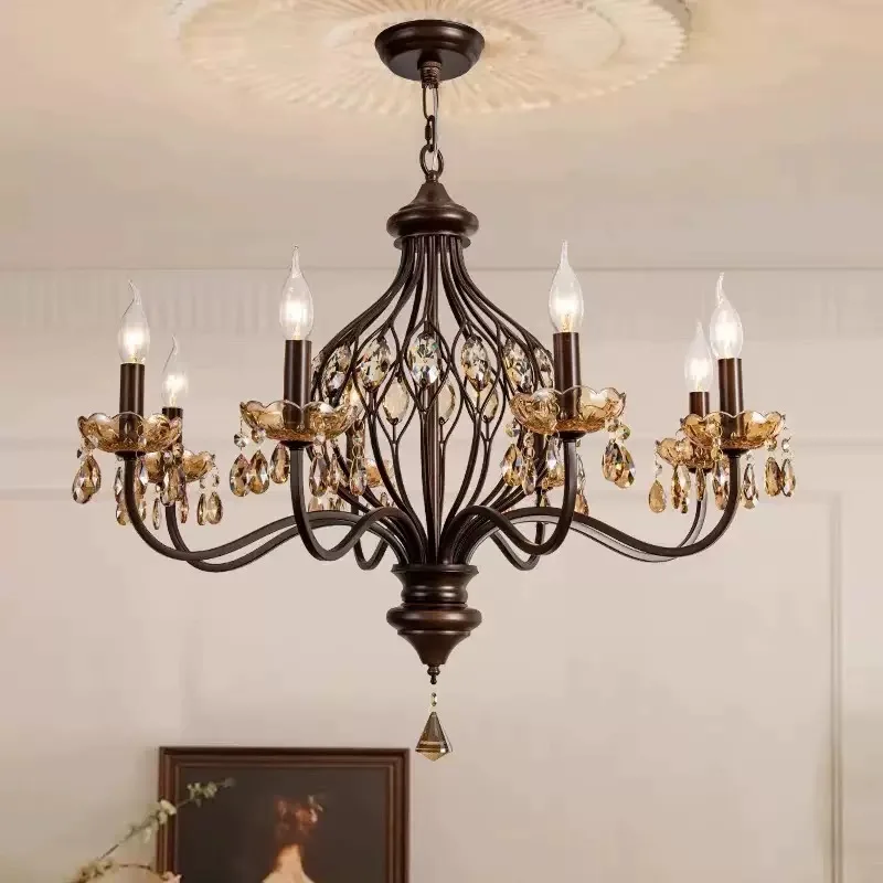 American Vintage Chandelier French Crystal Living Room Lamps New Design Candle Dining Room Lamps Multiple Sizes Available Lamp