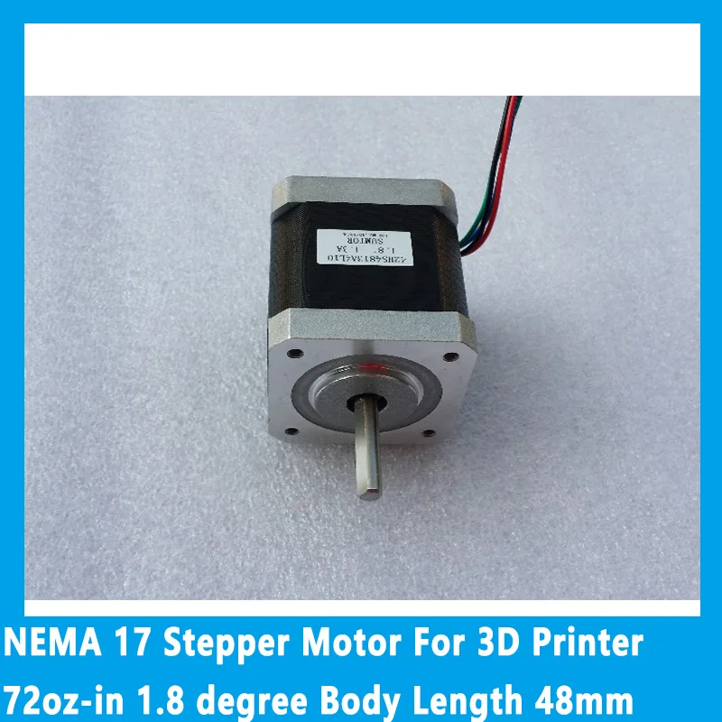 NEMA 17 Stepper Motor For 3D Printer 72oz-in 1.8 degree Body Length 48mm CE Rohs CNC Stepping Motor