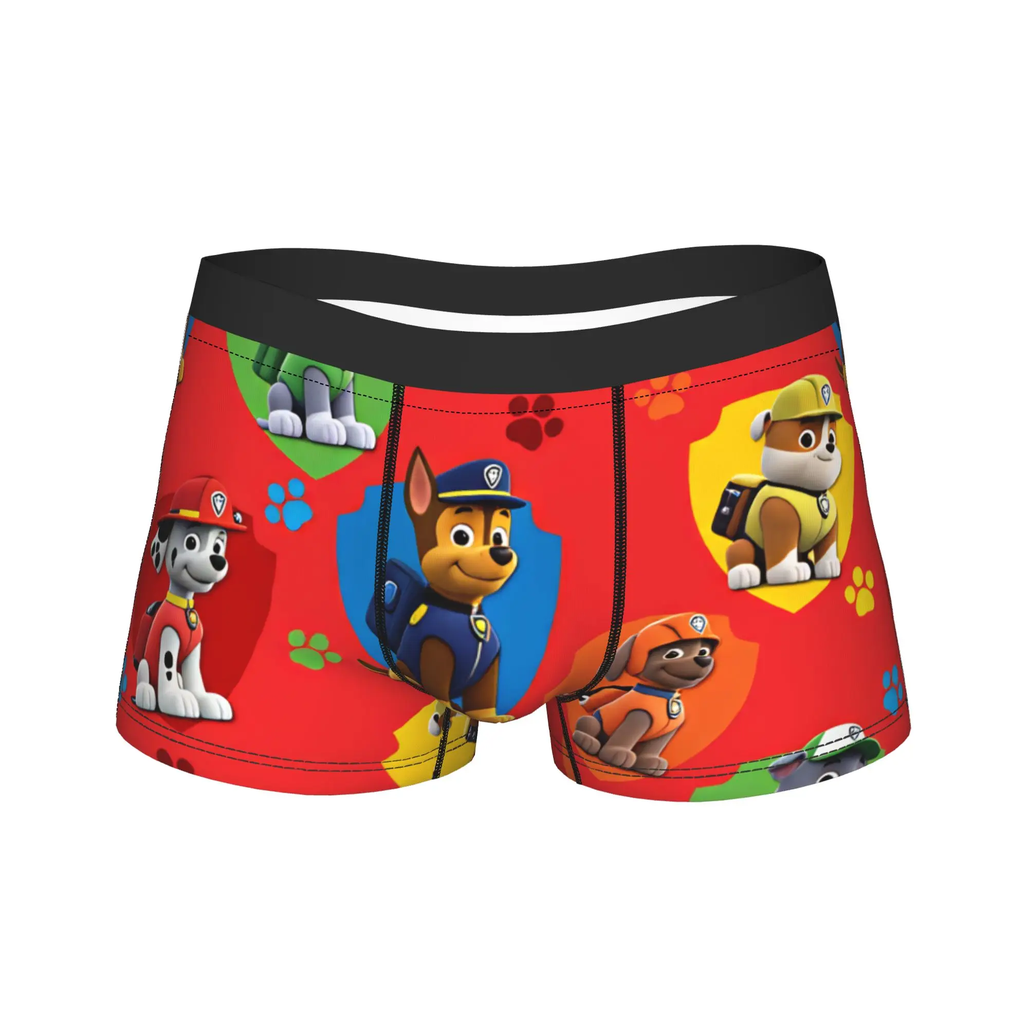 Paw Dogs Hero Puppy Character Underwear  Elastic Underpants Printed Boxer Brief For Male Pouch Plus Size Boxershorts