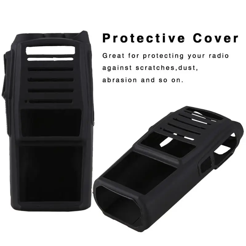 

For Baofeng UV-82 Rubber Case UV82 Walkie Talkie Black Silicone Cover Dustproof Wear Resistant Black Radio Case Accessories