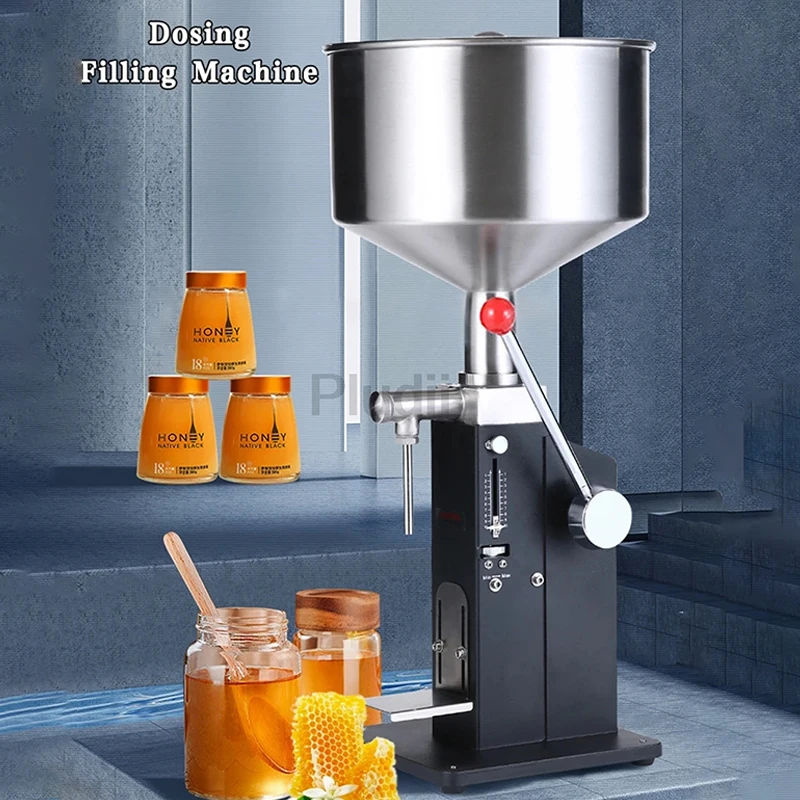 5-55 ml Stainless Steel Manual Paste Liquid Filling Machine Commercial Dispenser Filler Adjustable for Oil Honey Bottle Filler