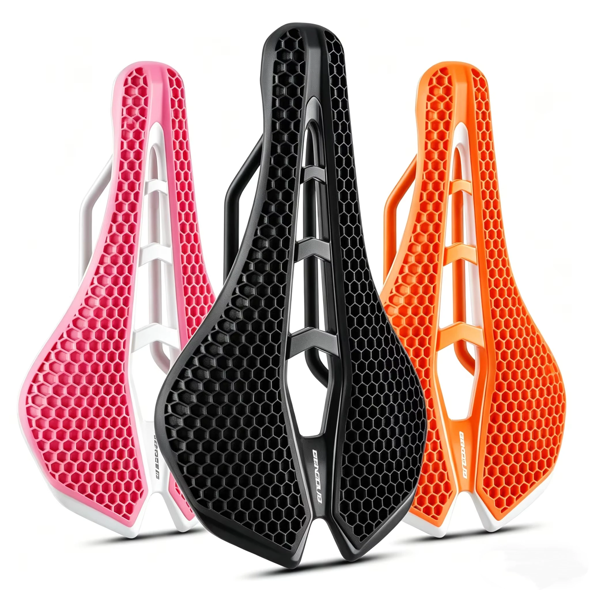 AliExpress NONE New 3D Printed Honeycomb Bike Saddle Ultralight Carbon Fiber Racing Grade Breathable Hollow Bicycle Seat Cushion for MTB Road Gr