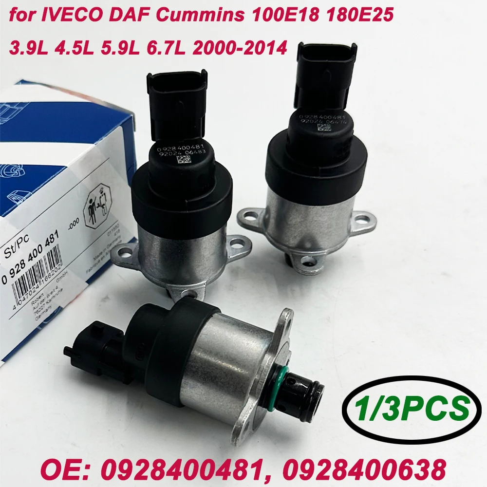 

High Quality 1/3Pcs 0928400481 0928400638 Fuel Pump Regulator For I-VECO DAF 100E18 180E25 3.9 4.5L 5.9L 6.7L 2000-2014 4937597