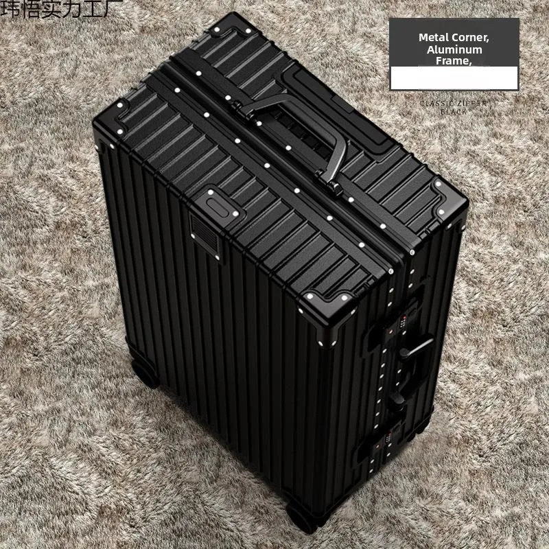 

Большой чемодан на колесиках с алюминиевой рамой для путешествий, для женщин, студентов, повседневного использования, из ABS/PC материала