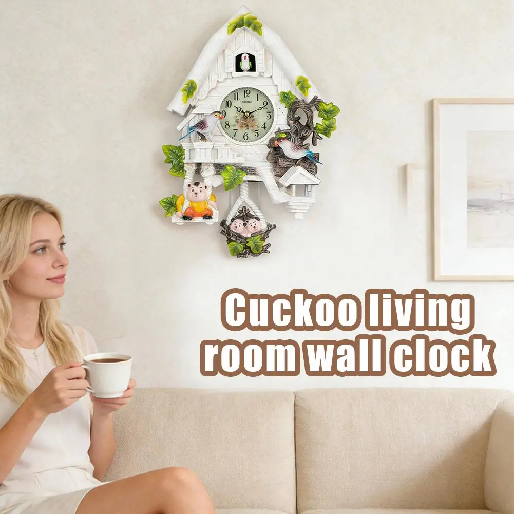 Cartoon Cuckoo Clock Artistic Pendulum Design For Kids Living Room Vintage Decor Must Have
