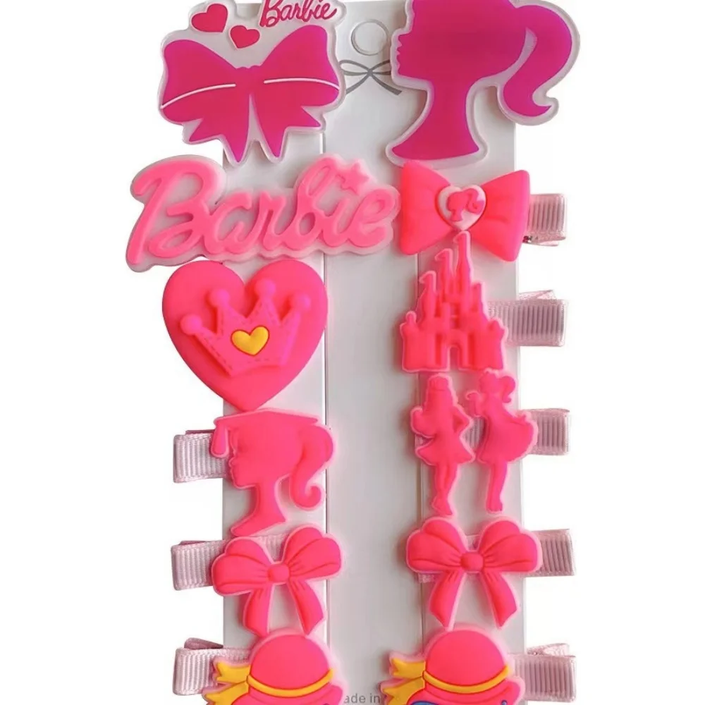 

Miniso Children's Hair Clips Pink Barbie Hair Decoration Fashion One Word Clip Bb Clip Kawaii Kid and Girl Birthday Gift