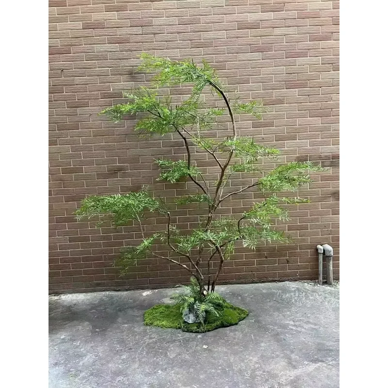 Artificial Faux Green Big Modern Bonsai Plants Plastic Decor Potted Large Detachable Olive Tree Plant