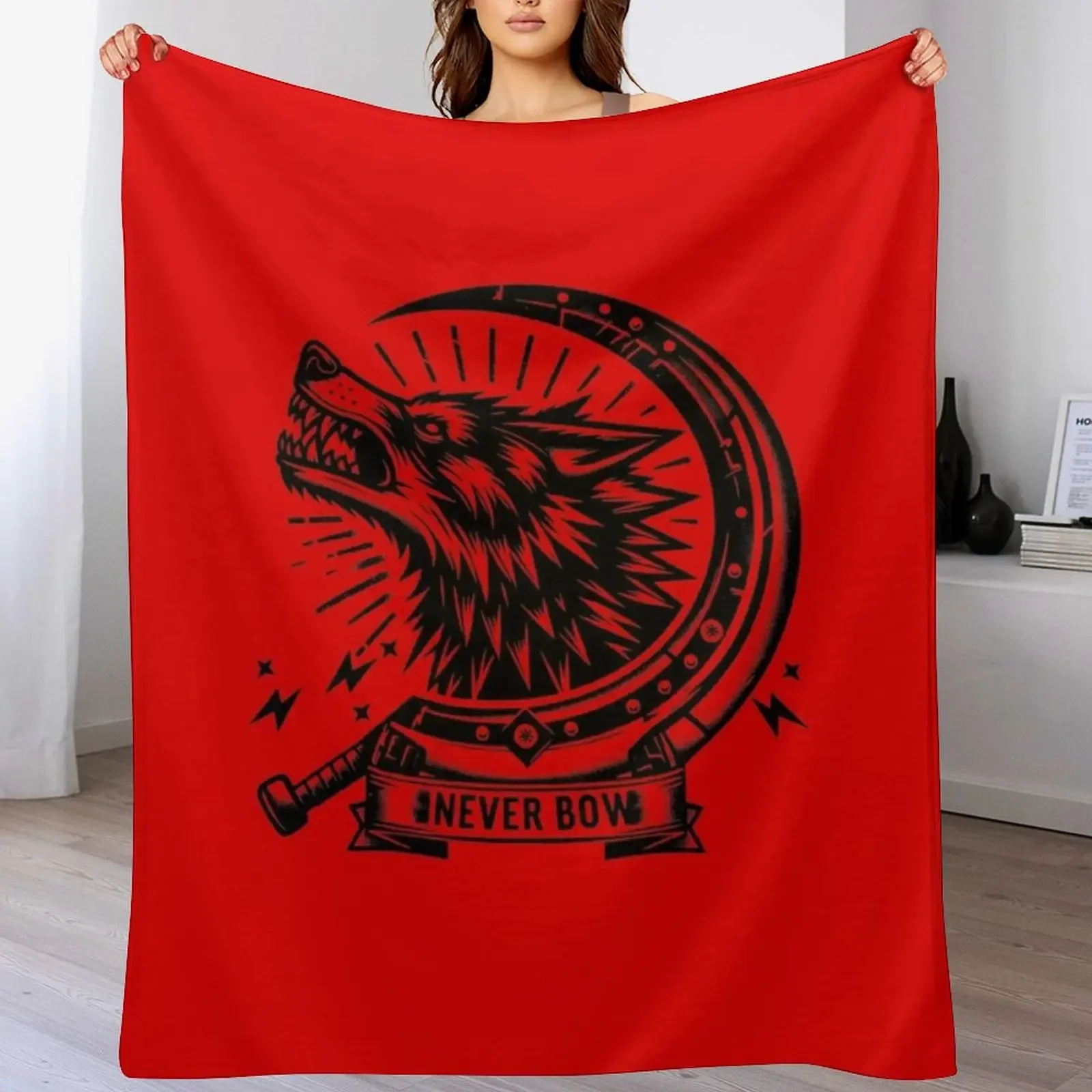 

Howlers Never Bow - Red Rising Throw Blanket Cozy Napping Blanket Gift for Mom Dad