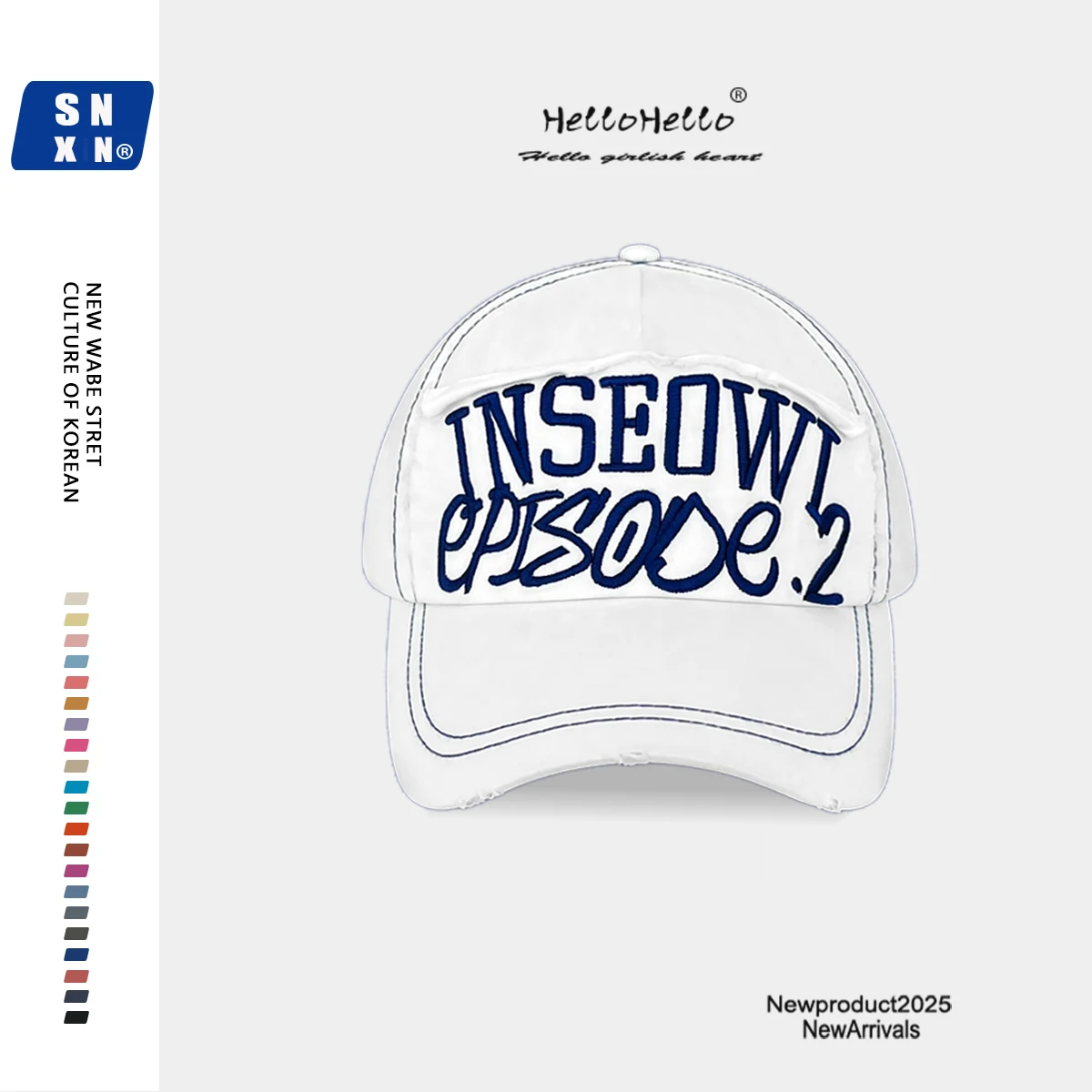 

Vintage patch embroidery letter cap women's face small baseball cap 2025 new