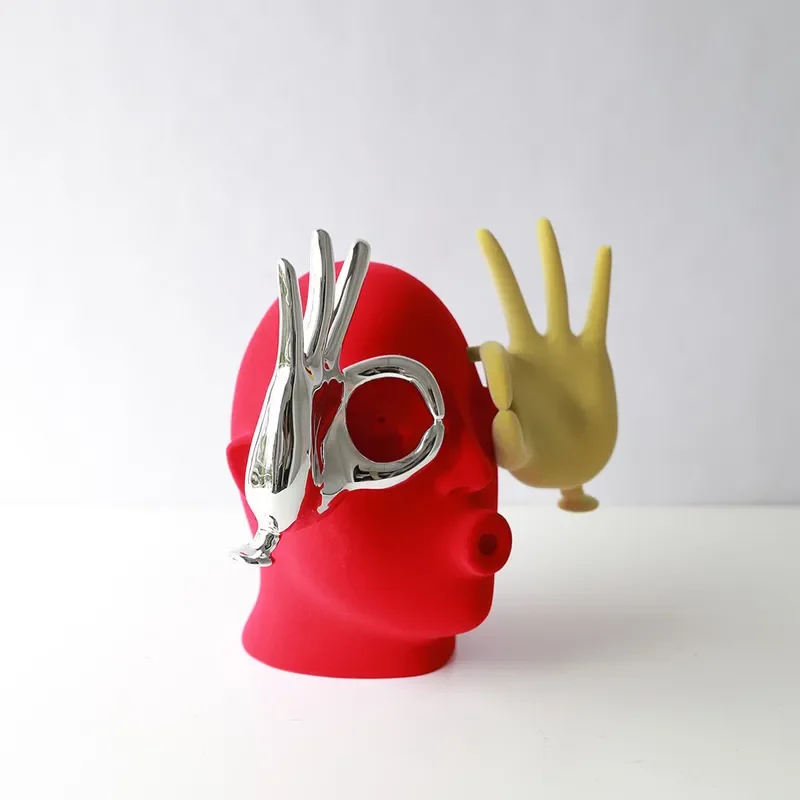 Creative OK Hand Gesture Figurine Modern Home Decor for Living Room TV Cabinet Entrance Hallway Coffee Table Wine Shelf
