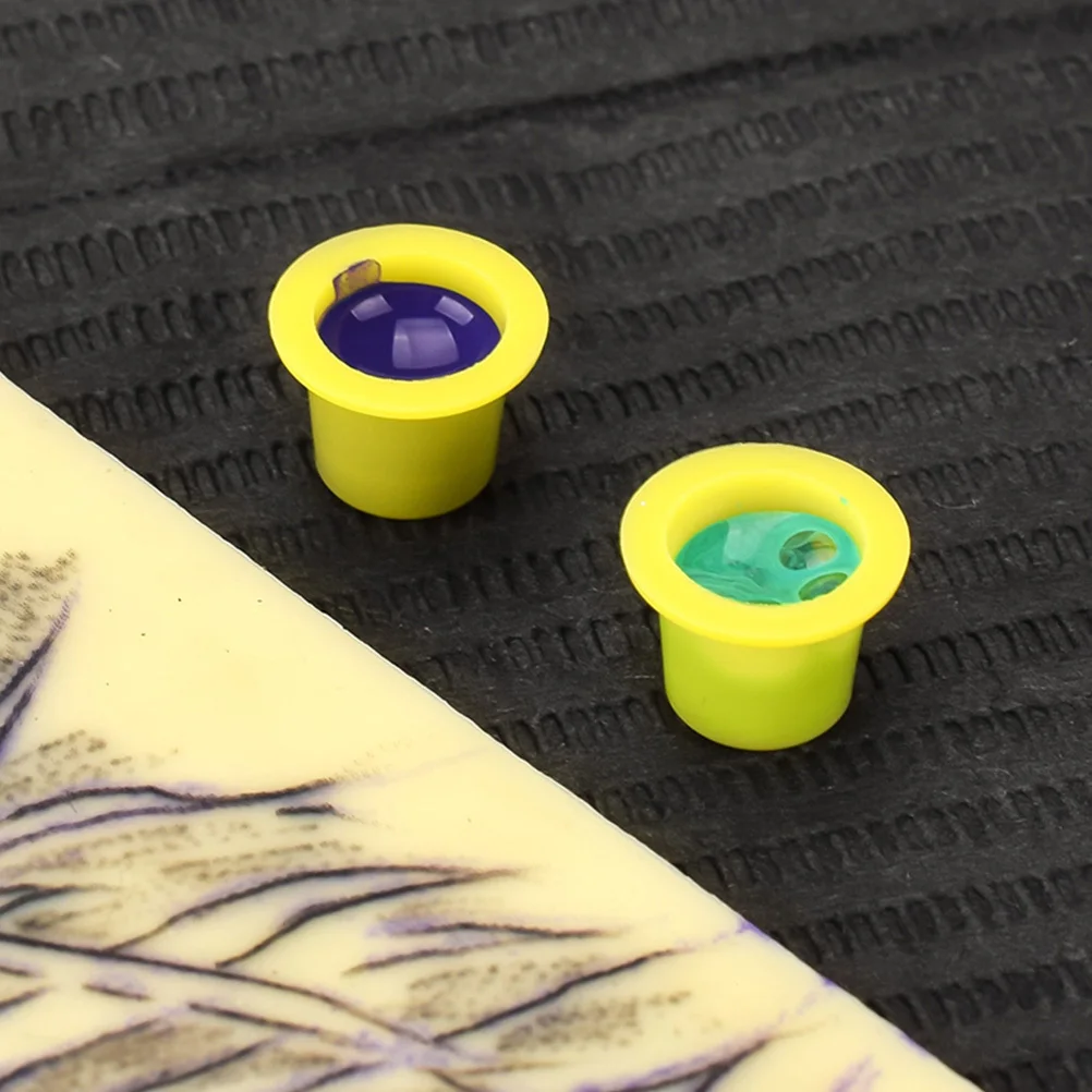 

100Pcs Yellow Ink Cups Thickened Pigment Cups for Tattooing Small Ink Holders Tattoos Pigment Containers Tattoo Supplies