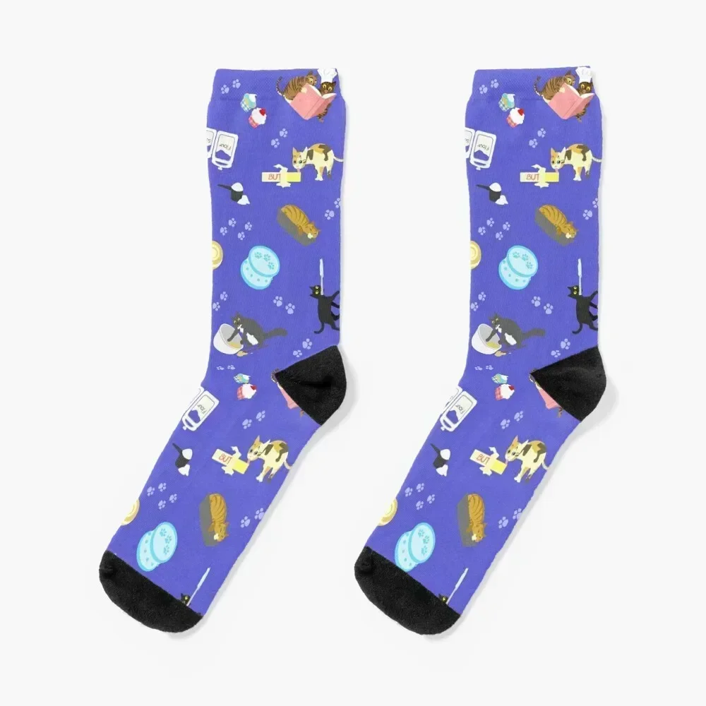 

Cats Baking Cakes and other Sweets, in Blue Socks funny sock gym Children's gift Socks Male Women's