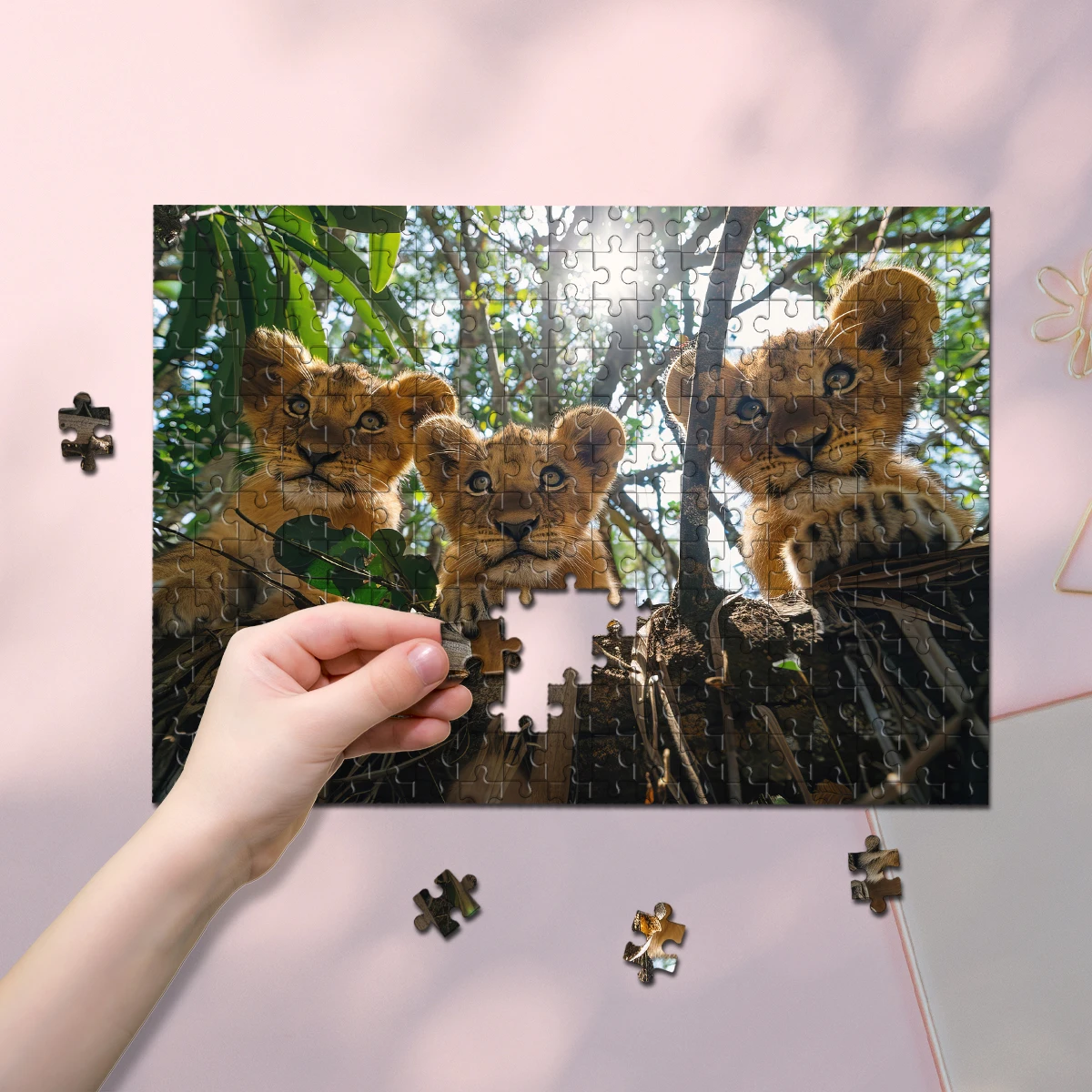 35/300/500/1000pcs Personalized Custom Photo Puzzle Leopard For Housewarming Bedroom/Living Room For Children's DayPuzzleCustomC