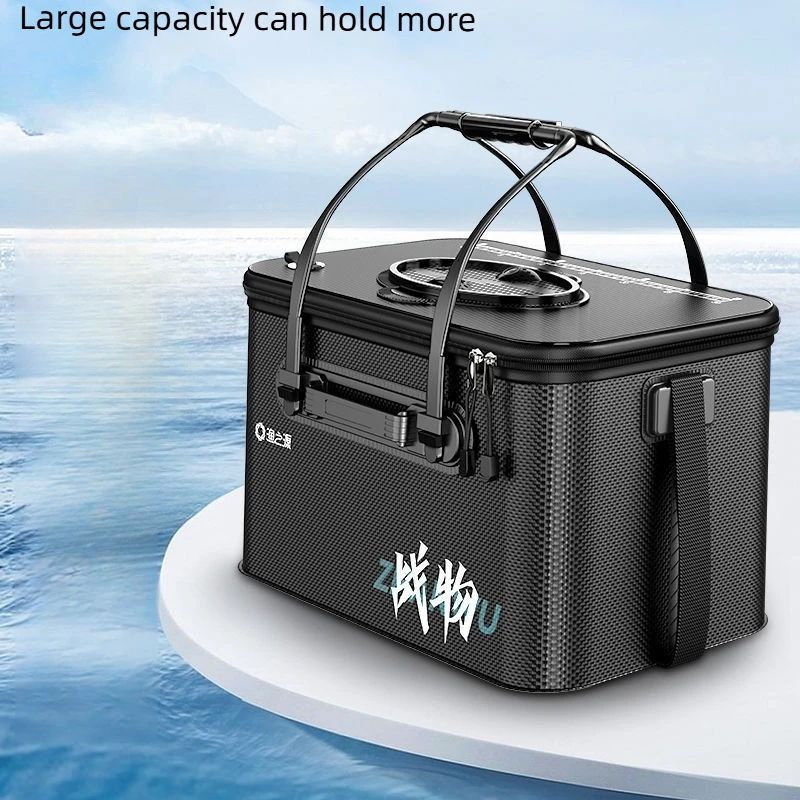 Carbon Texture Fishing Bucket Thickened Leak Proof Foldable Large Capacity Scratch Resistant Live Well for Wild Anglers 낚시 버킷