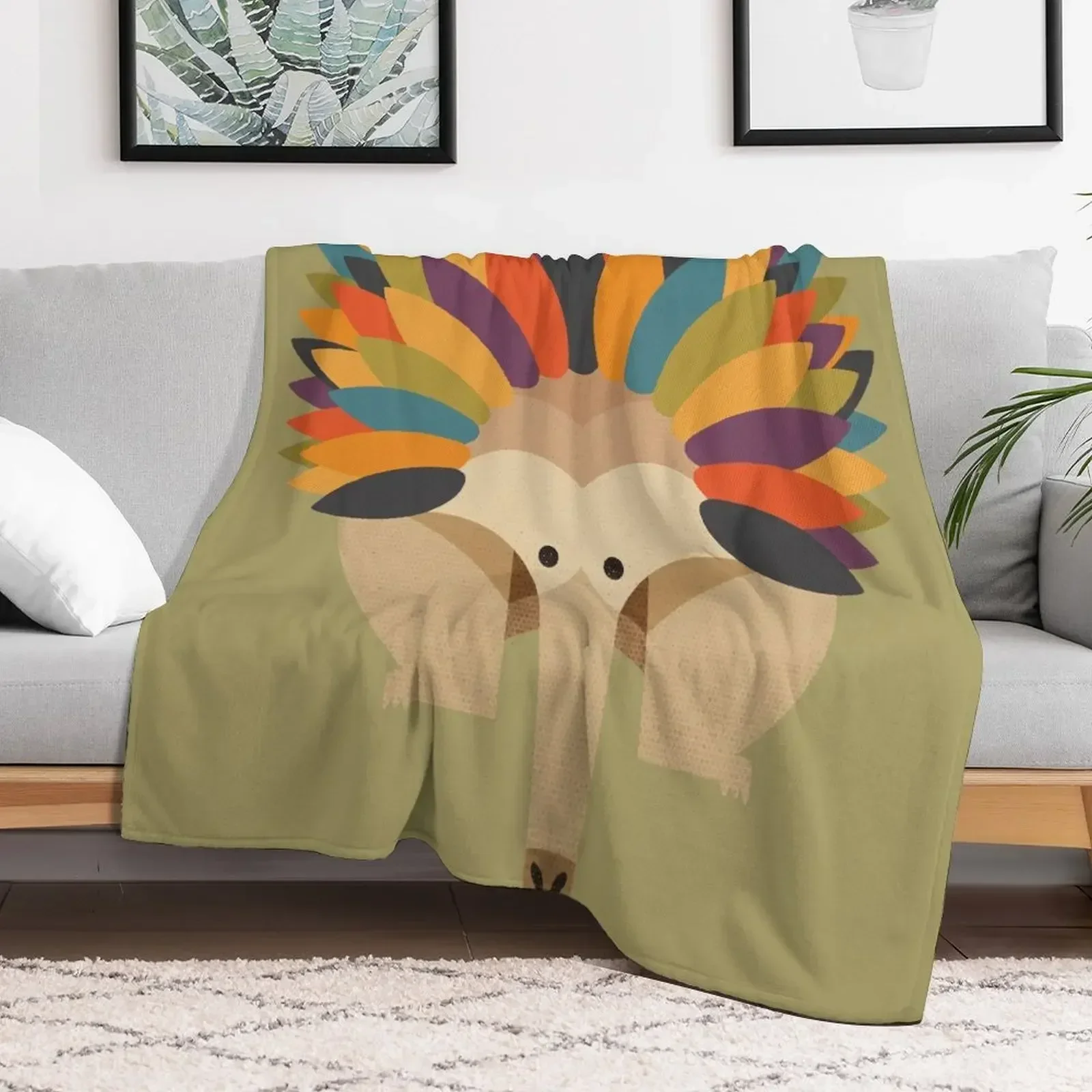 Hello Echidna Throw Blanket Flannel Travel Soft Blankets