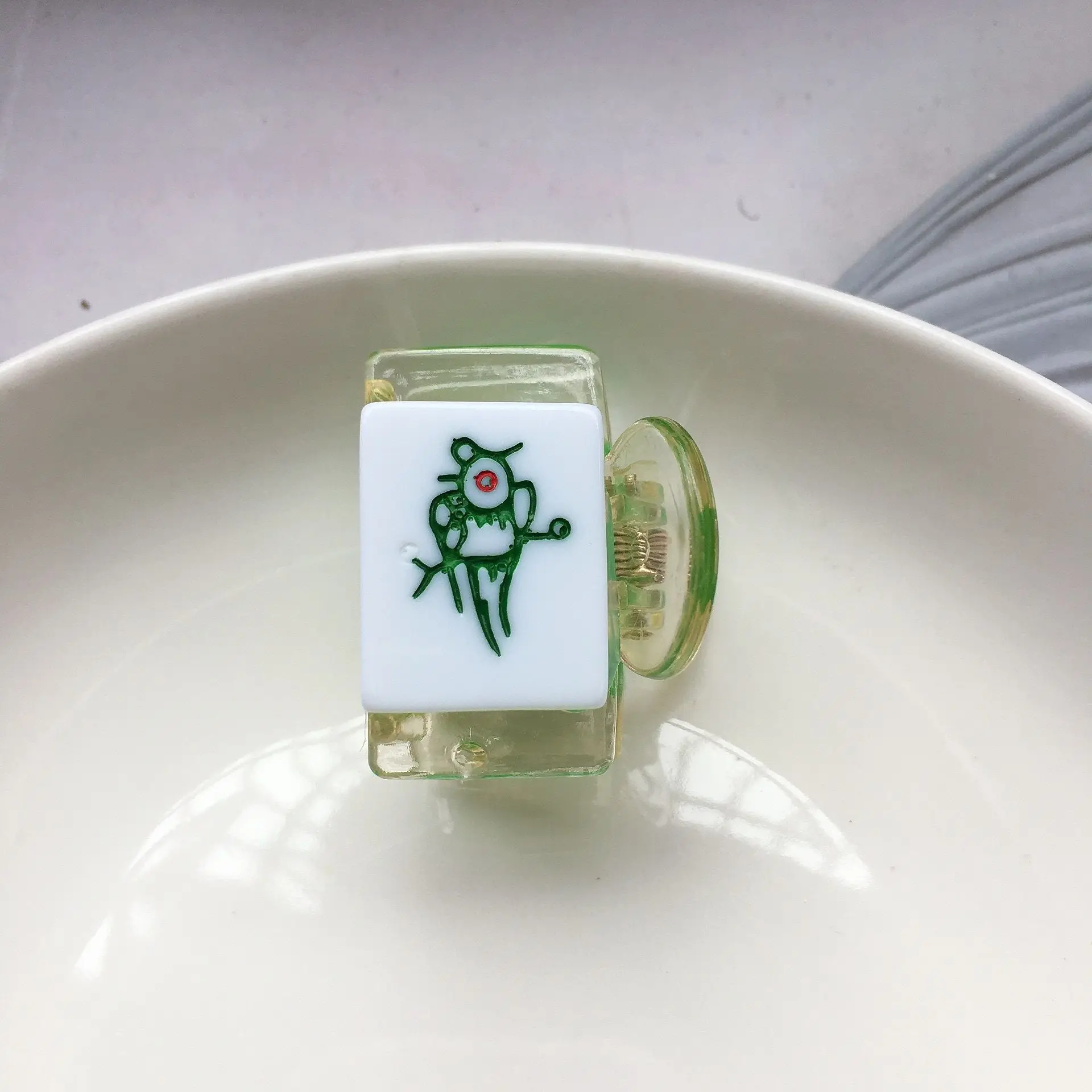 

Retro Funny Resin Girls Mini Small Clip Hair Accessories Chinese Style Barrette Women Hairpin Shark Clip Mahjong Hair Claw