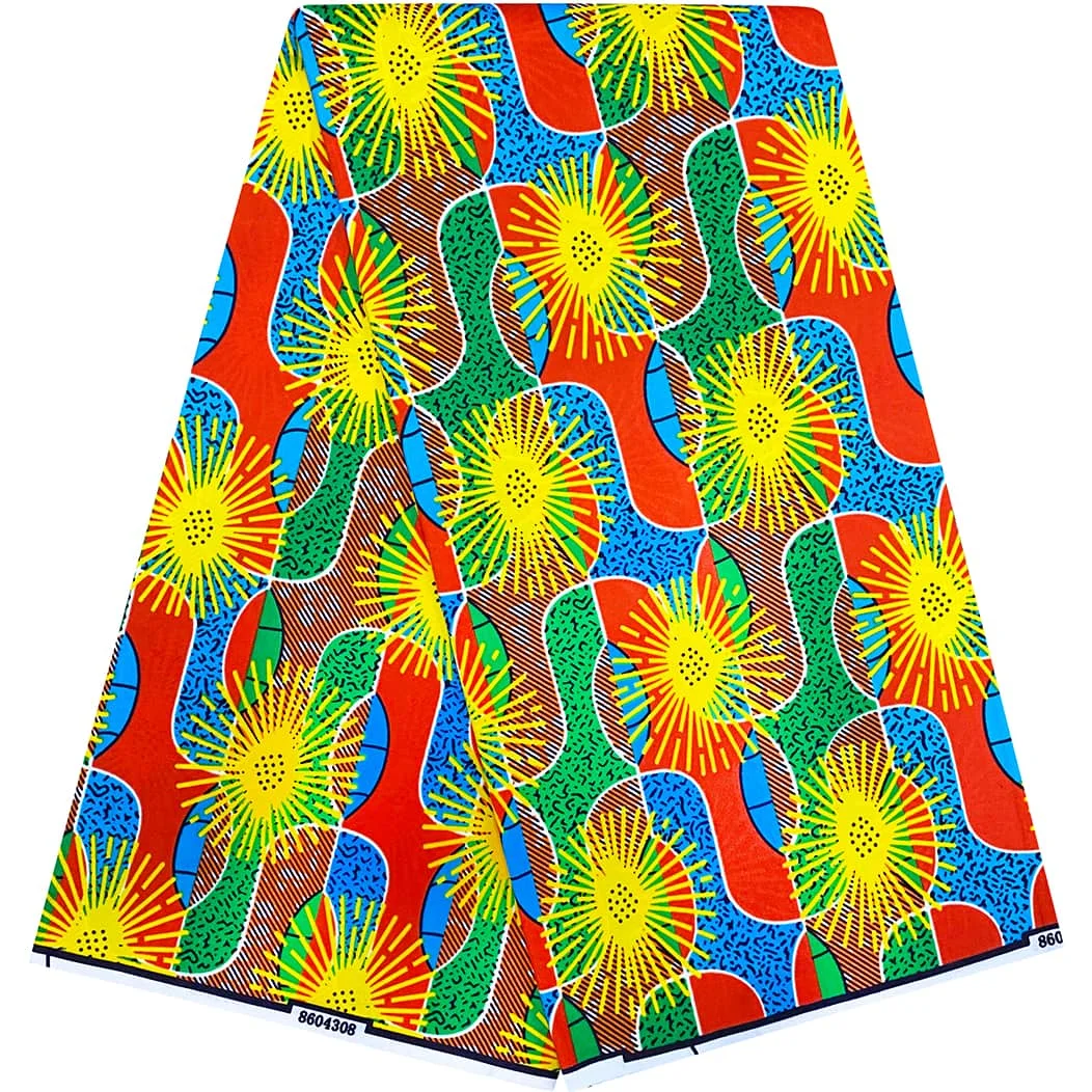 

African Cultural Ankara Patterned Garment Fabric Dutch Super Wax Cloth Full Polyester