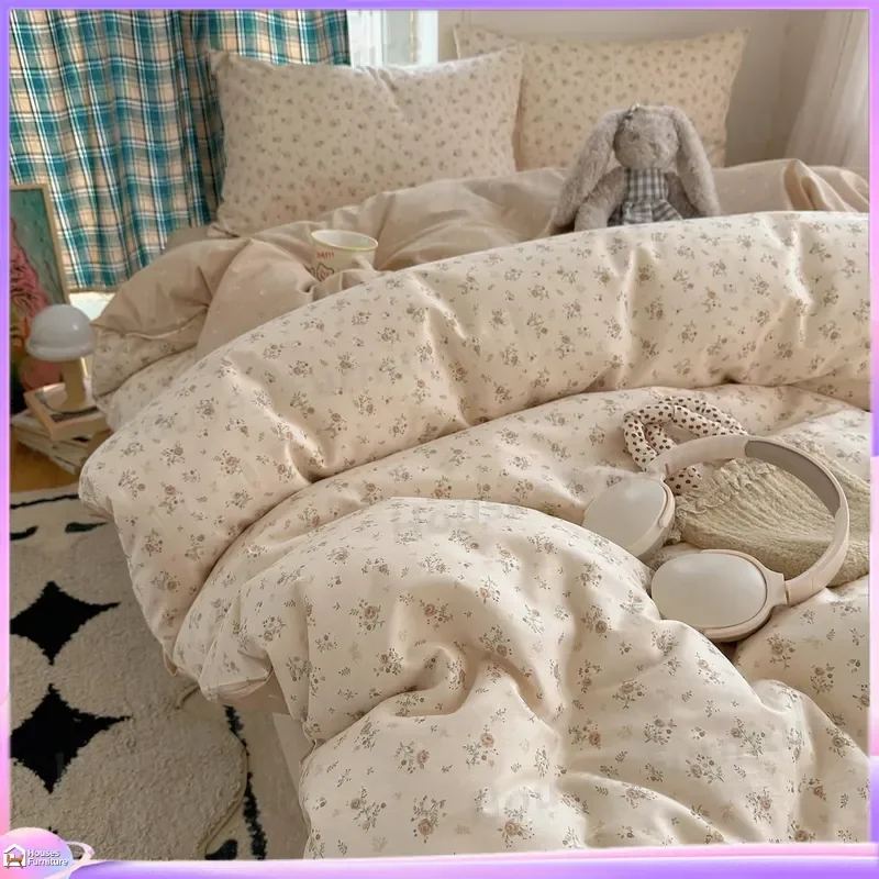 2026 spring and summer new 40 100% cotton four-piece set 13372 small fresh floral pure cotton three-piece quilt cover 1