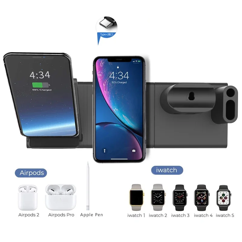 5 In 1 Magnetic Wireless Charging Can Be Combined Wireless Station Chargers For Iphone Series Iwatch Airpod