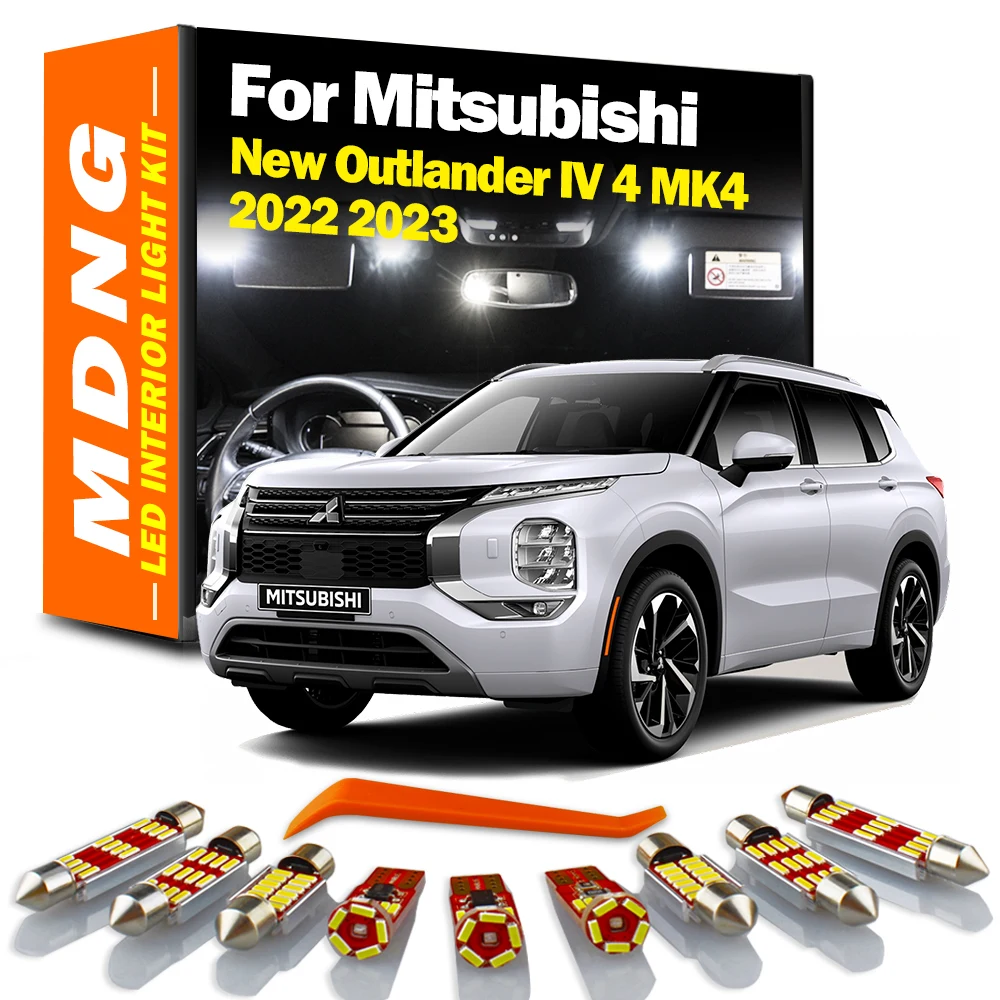 MDNG 11Pcs Canbus For All New Mitsubishi Outlander IV 4 MK4 2022 2023 LED Interior Map Dome Light Kit Car Led Bulbs Accessories