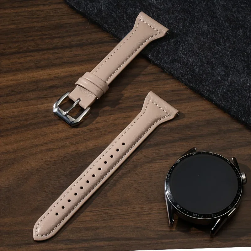 Кожаный ремешок 22 мм для Samsung Galaxy Watch 3/4/5 Pro, спортивный браслет, совместимый с часами 45 мм/46 мм, женский тонкий браслет