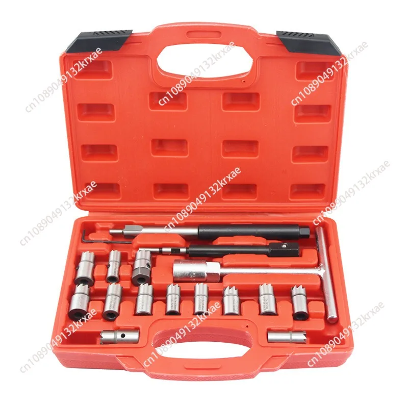 

17 шт. очиститель дизельных форсунок, очиститель для удаления углерода, резак для седла, набор режущих инструментов SK1364