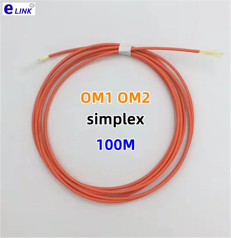 

fiber optic cable OM1 OM2 100m Simplex 50/125um 62.5/125 2mm 3mm Multimode orange for fiber patchcord ftth optic wire ELINK