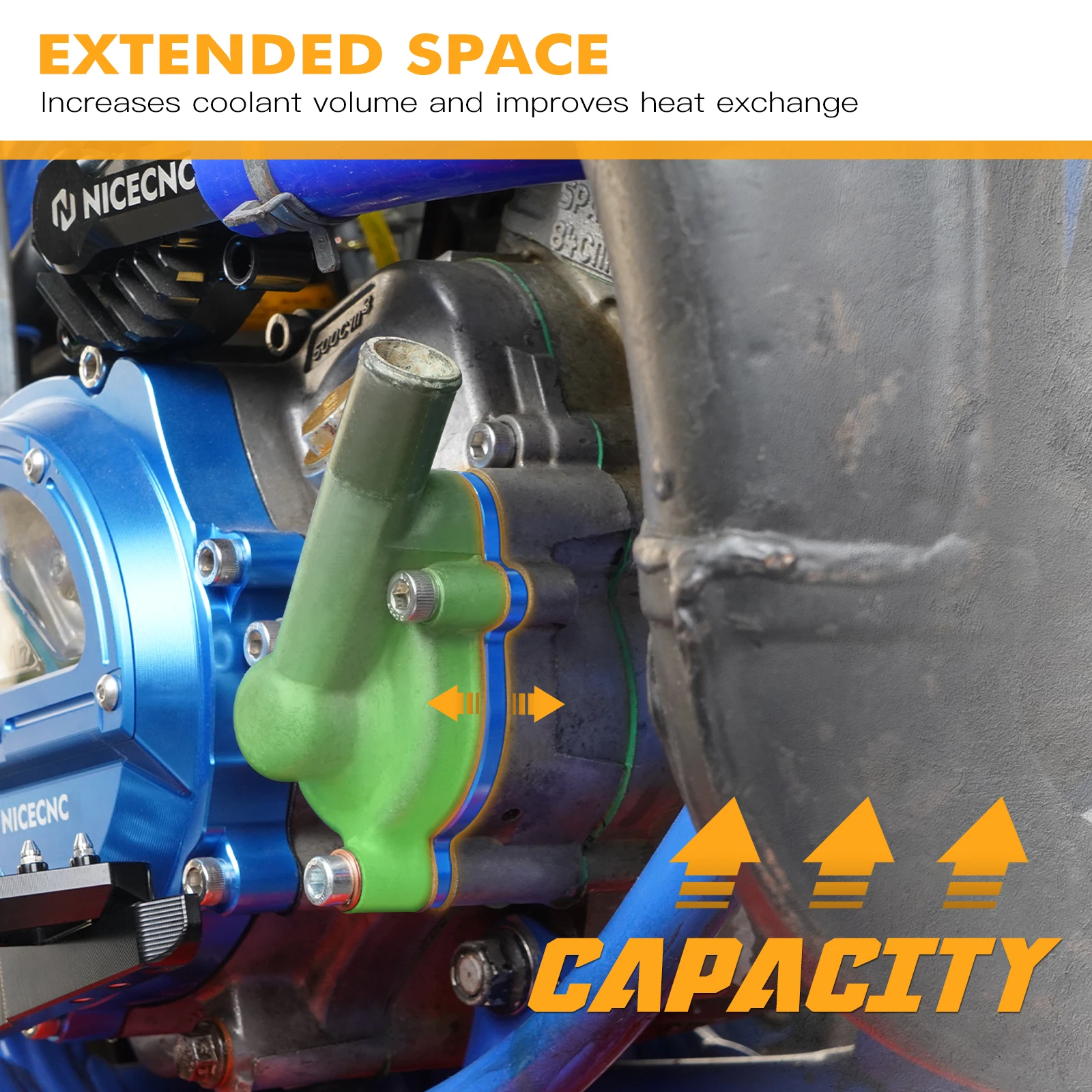 NICECNC Do Yamaha YZ85 2002-2018 2017 2016 2015 2014 2013 YZ 85 Motocross Pompa Wody Wirnik Chłodnicy Osłona Pompy Wody Zestaw