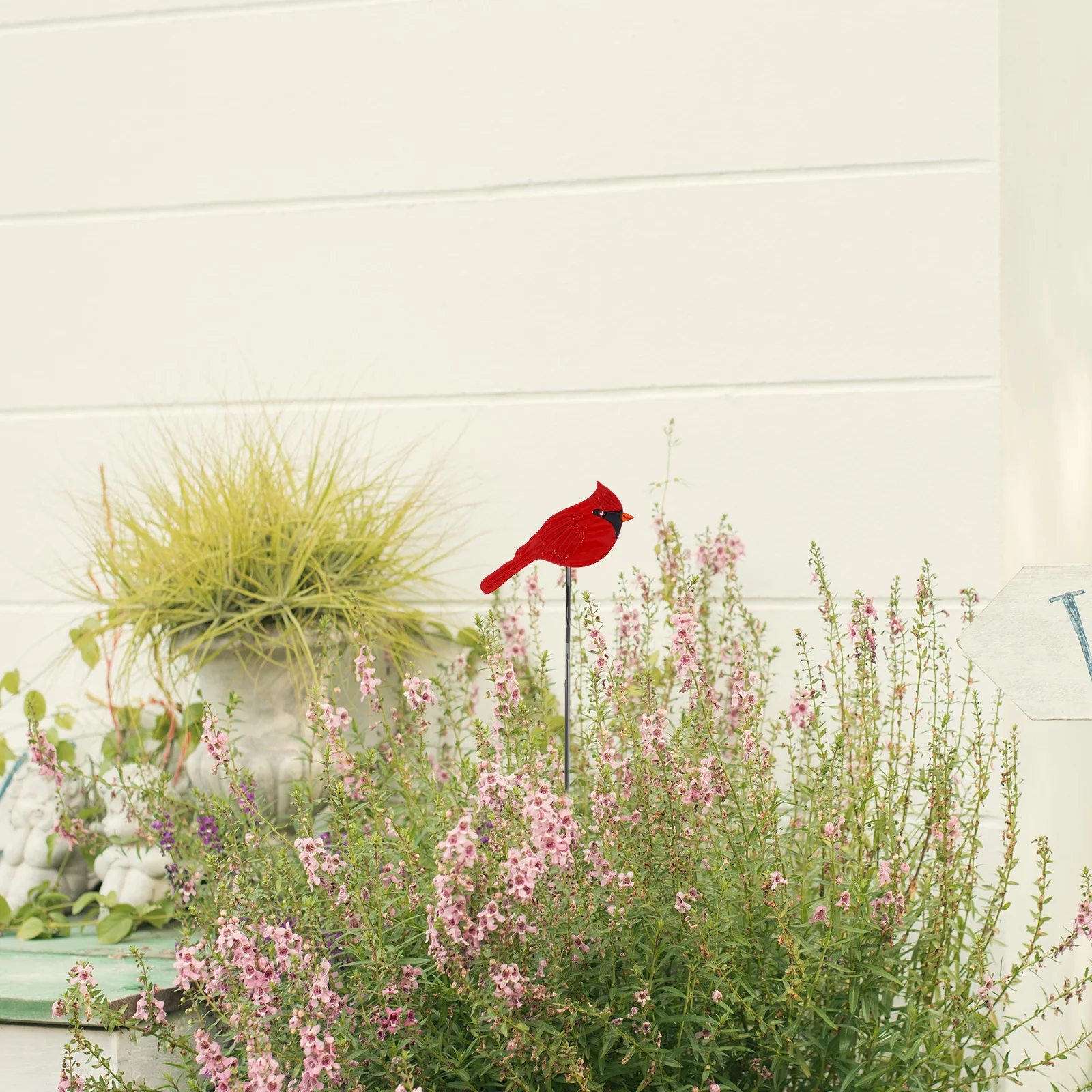 

1pc Metal Decorative Stake Garden Art Bird Flower Pots Outdoor Bird Statue Yard Ornament Wood Spinner