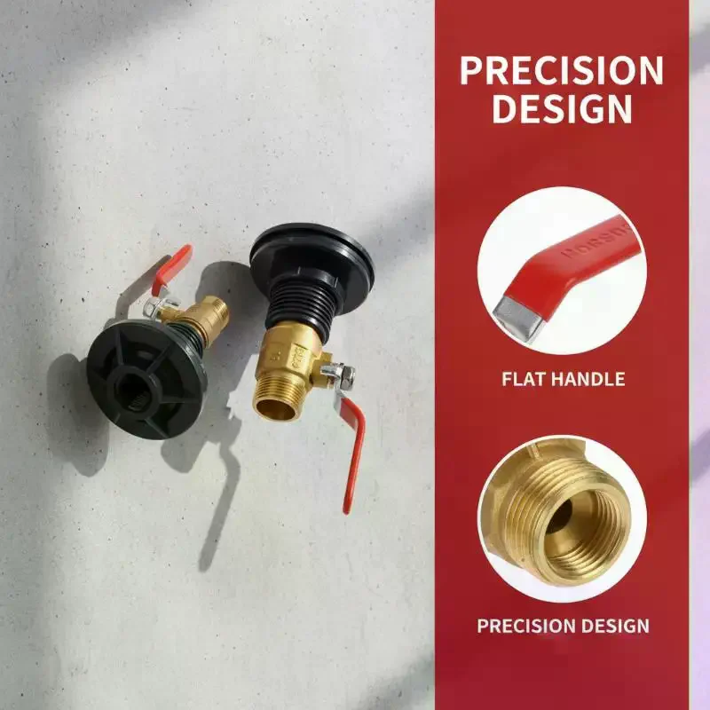 

Top-Grade PVC Rain Barrel Faucet Kit with Copper Alloy Spigot and Additional Components for Aquarium/Livestock Drainage