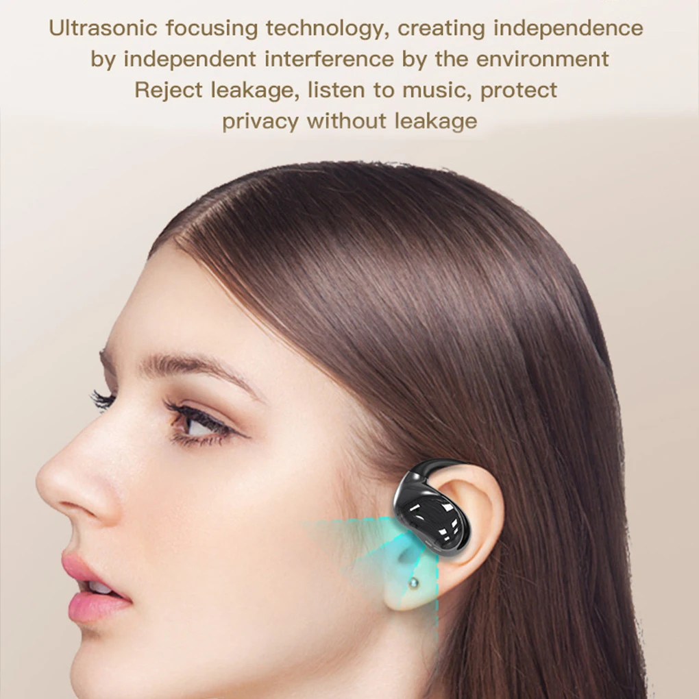 Silicone Microphone Wireless Earphones Smart Screen IPX5 Waterproof Copper Ring Speaker Ear Hook