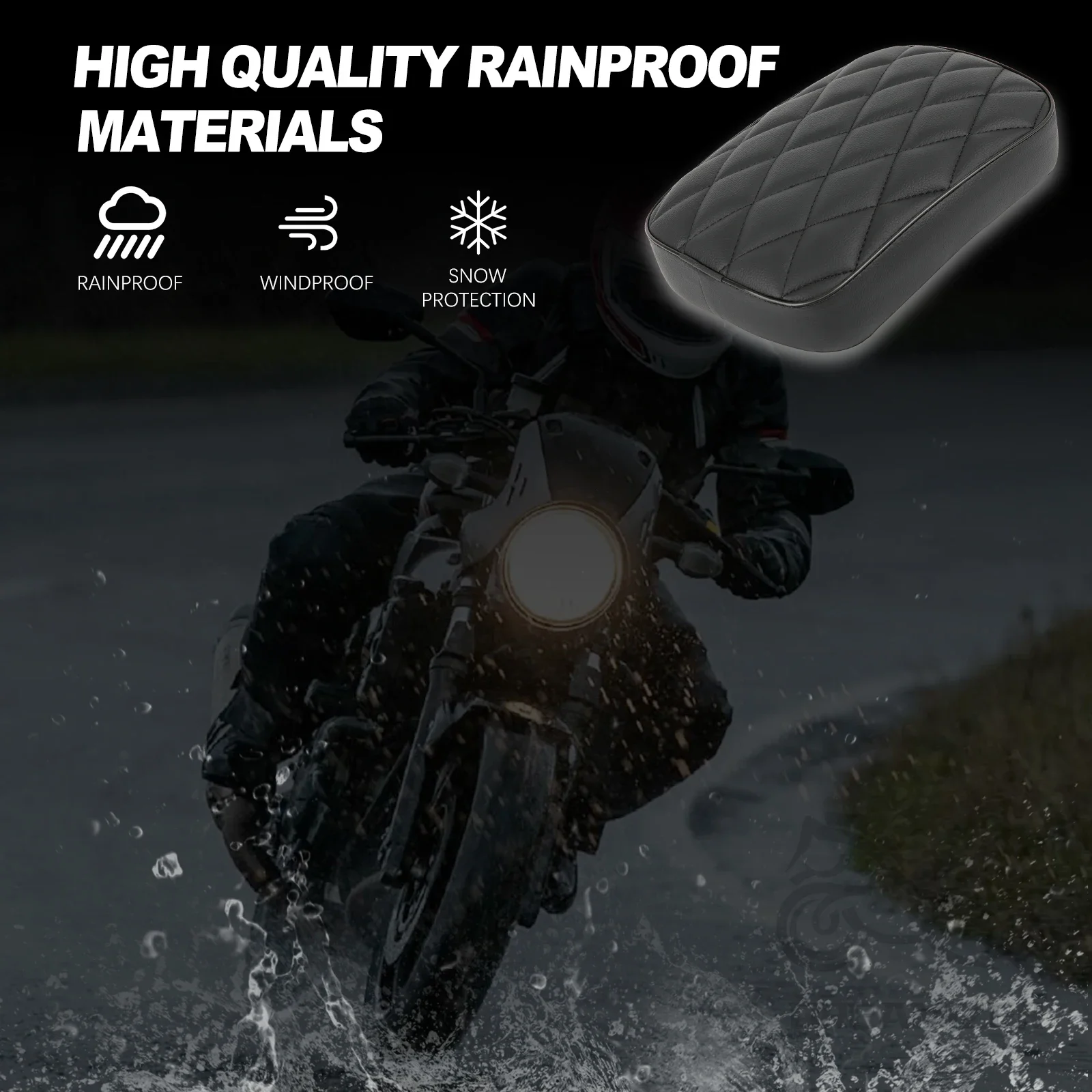 Universal New Motorcycle Black Suction Cup Rear Pillion Passenger Pad Seat For Harley 883 1200 48 Choppers Bobber