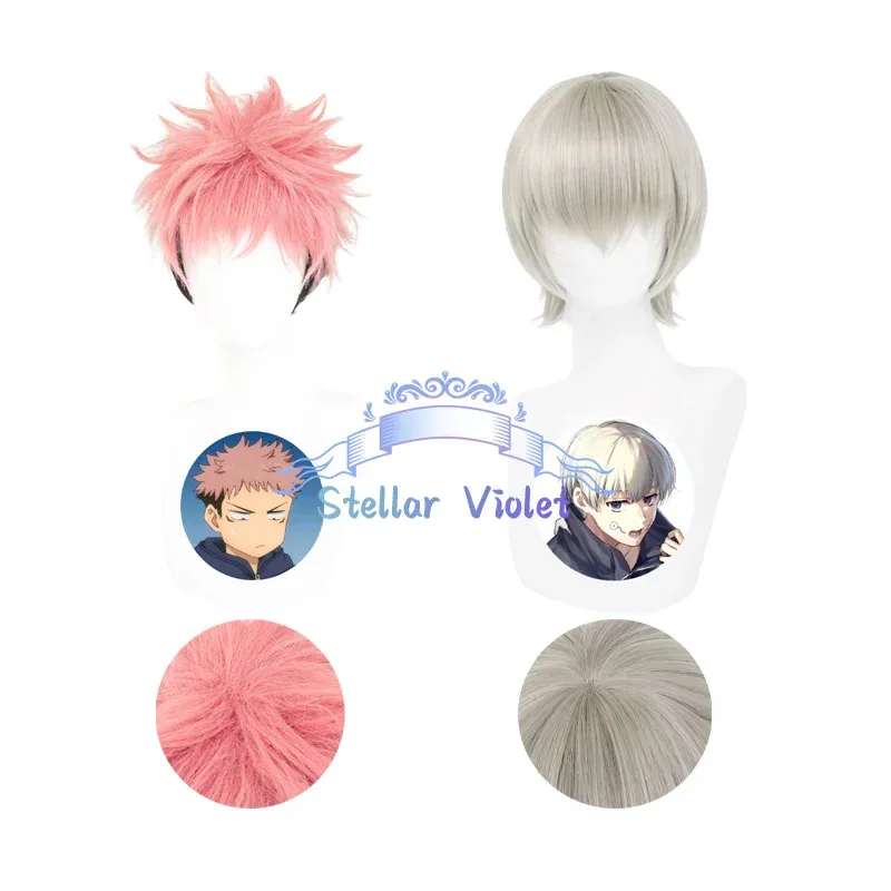 

LQYuji Itadori Ryomen Sukuna Cosplay Wig Heat Resistant Anime Jujutsu Kaisen Inumaki Toge Cosplay Synthetic Wigs Anime Wig Party