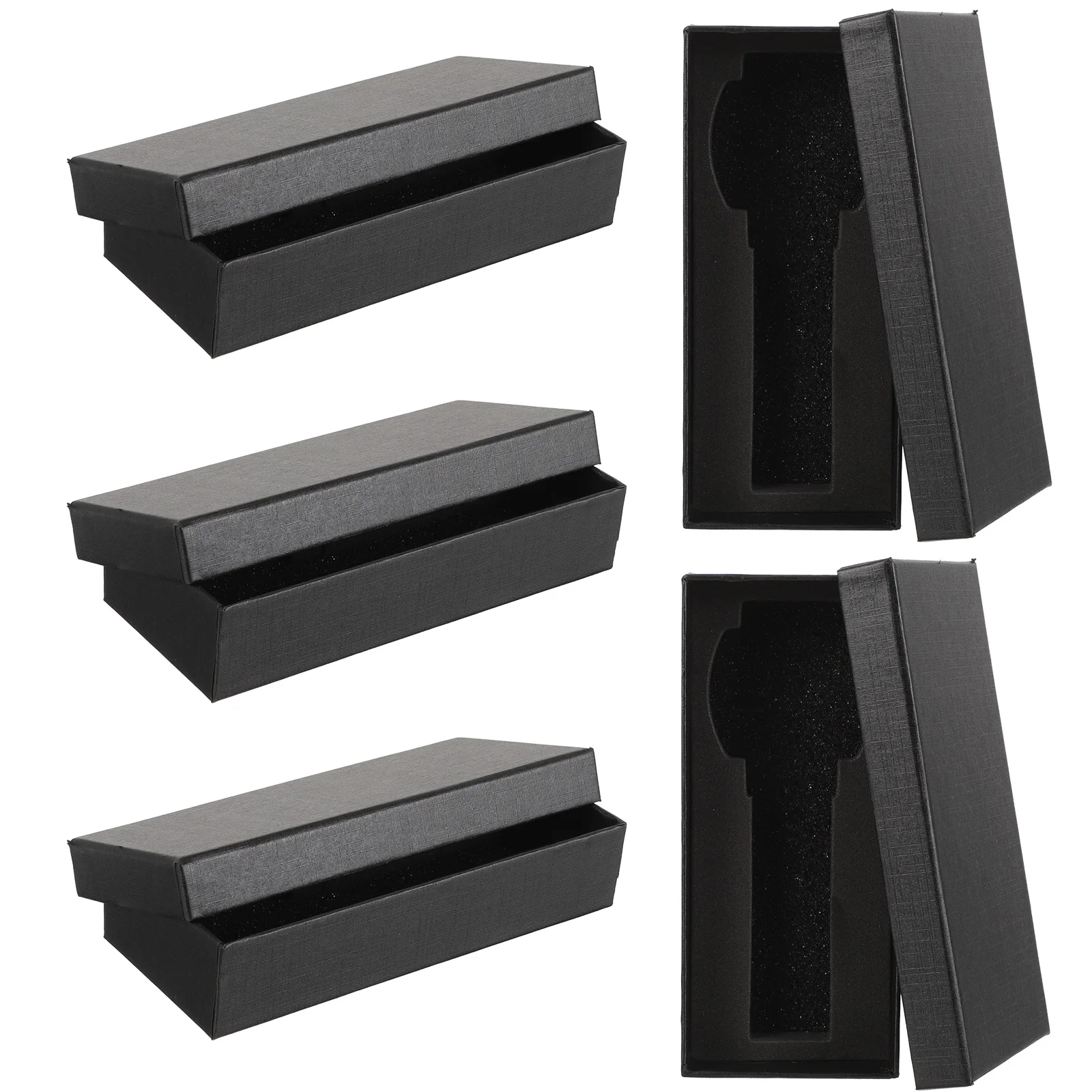 

5pcs Watch Gift Box with Sponge Portable Watch Storage Case Rectangle Jewelry Packaging for Men Women Travel Organizer