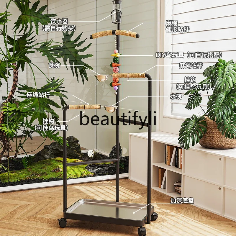 Large and giant bird training station rack in the parrot bird station rack