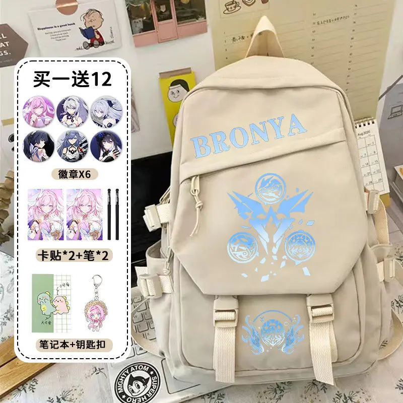 حقيبة Anime Honkai Impact للأولاد والبنات، حقيبة ظهر ذات سعة كبيرة لطلاب المدارس الابتدائية والمتوسطة، الصفوف 3 إلى 6، Ultra-L